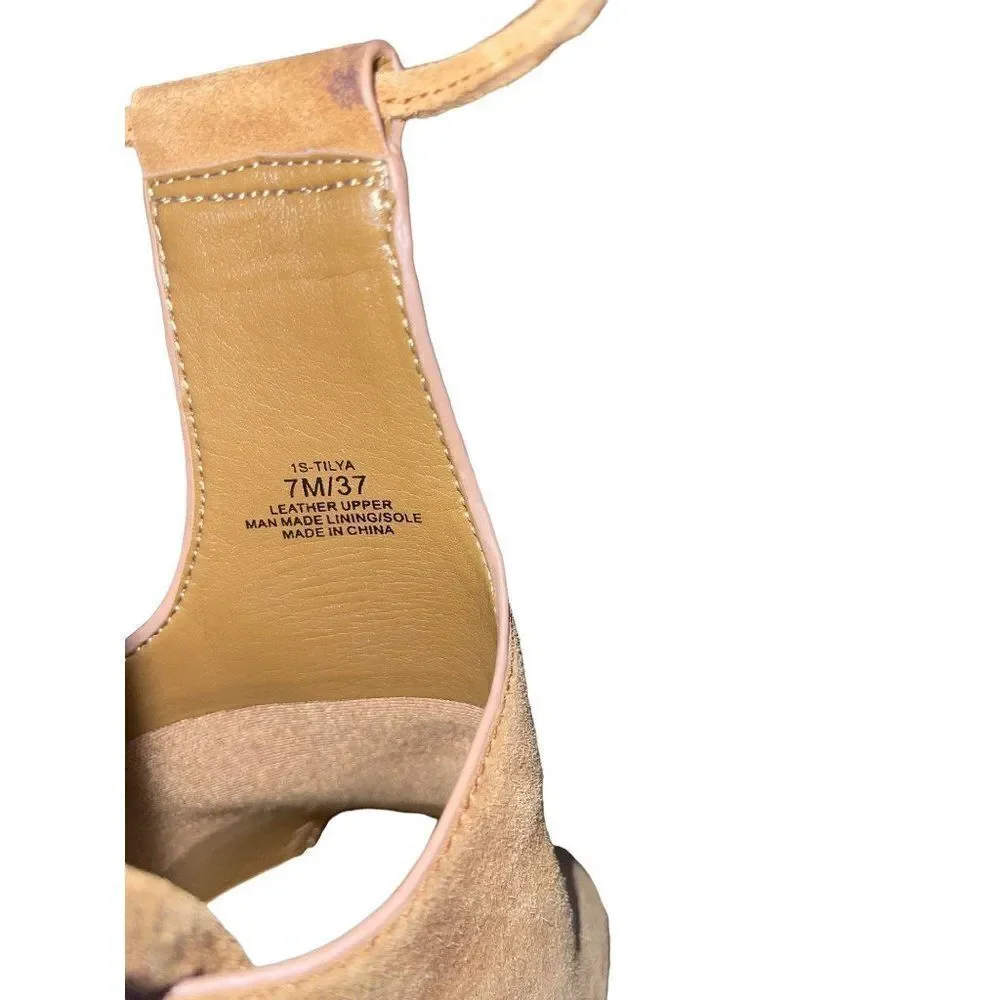1. State Tilya Leather Block Heel Open Toe Sandals Size 7‎